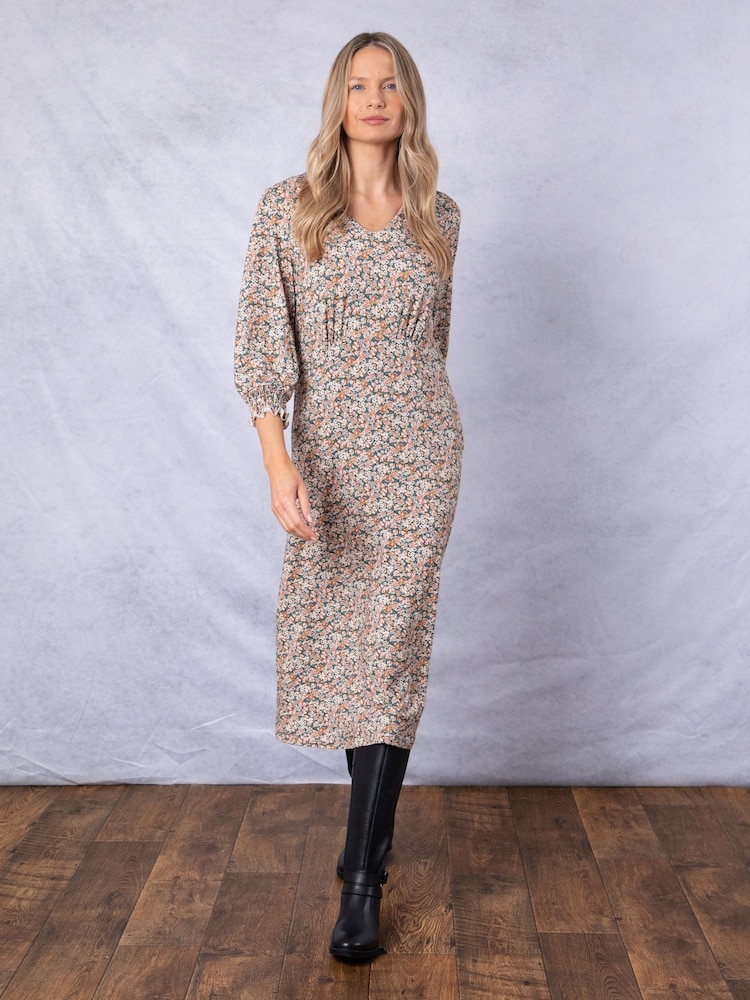 Lakeland Clothing Luella Floral Print Midi Dress - Image 9 of 9