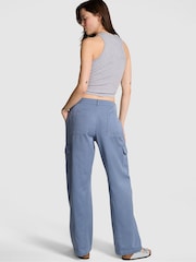 Victoria's Secret PINK Dusty Iris Blue Twill Cargo Trousers - Image 2 of 3