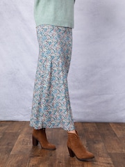 Blau - Lakeland Clothing Blue Alcot Floral Print Midi Skirt - Bild 5 von 5