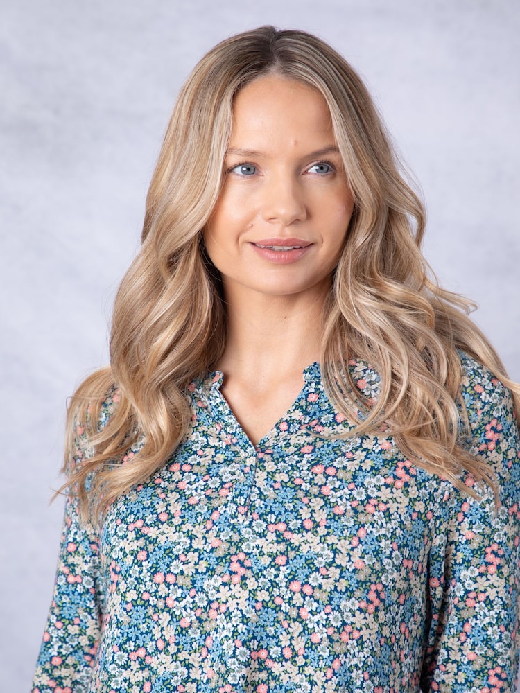 Lakeland Clothing Blue Sofie Floral Print Top - Image 2 of 4