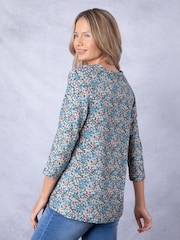 Lakeland Clothing Blue Sofie Floral Print Top - Image 3 of 4