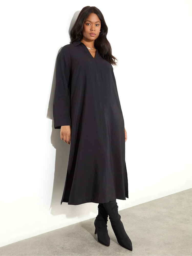 Live Unlimited Midaxikleid mit Kragen und Ärmeln mit Schlitzen - Bild 1 von 3