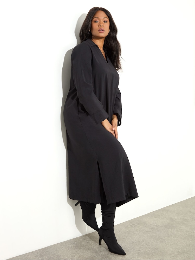 Live Unlimited Midaxikleid mit Kragen und Ärmeln mit Schlitzen - Bild 2 von 3