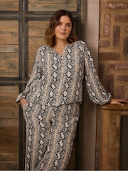 Live Unlimited Snake Print Button Front Blouse - Image 1 of 7