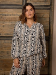 Live Unlimited Snake Print Button Front Blouse - Image 2 of 7