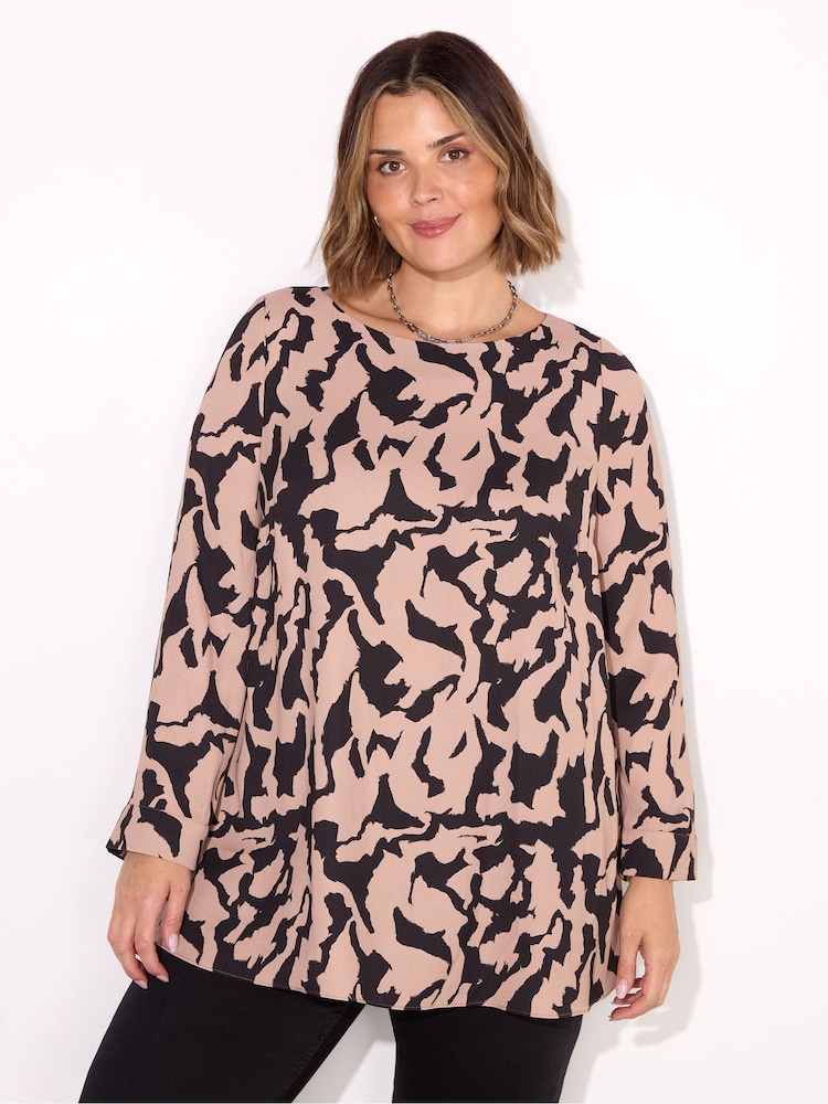 Live Unlimited Curve Printed Slash Neck Tunic - Bild 1 von 4