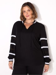 Live Unlimited Curve Black Embroidered Sleeve Top - Image 1 of 1