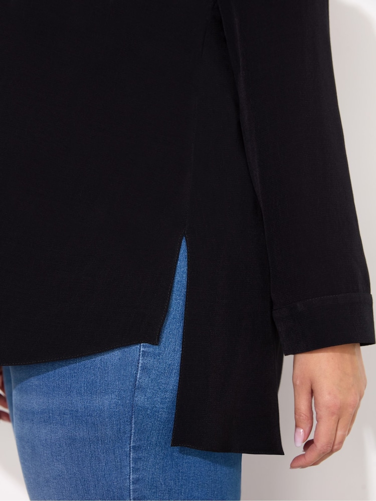 Live Unlimited Black Stepped Hem Tunic - Image 3 of 3 Live Unlimited Black Stepped Hem Tunic - Image 3 of 3