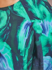 Live Unlimited Green Abstract Print Flutter Sleeve Midi Dress - Image 6 of 6