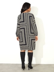 Live Unlimited Black Geo Print Dress With Pockets - Image 5 of 5