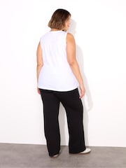 Live Unlimited White 100% Cotton Slub V-Neck Vest - Image 3 of 3
