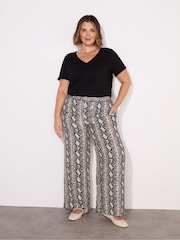 Live Unlimited Snake Print Drawstring Wide Leg Trousers - Image 3 of 5