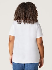 Live Unlimited White 100% Cotton Slub V-Neck T-Shirt - Image 3 of 3