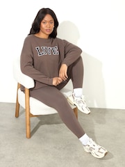 Live Unlimited Brown Oversized Live 100% Cotton Sweatshirt - Image 1 of 5