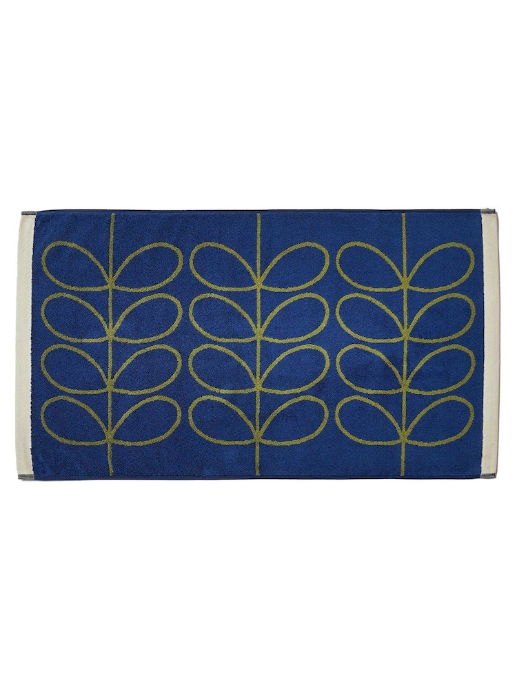 Orla Kiely Navy/Olive Linear Stem Bath Mat - Image 3 of 3