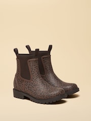Joules Oakfield Chocolate Brown Short Neoprene Lined Wellies - Image 1 of 6