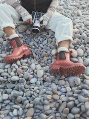 Joules Oakfield Orange Short Neoprene Lined Wellies - Image 1 of 8