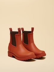Joules Oakfield Orange Short Neoprene Lined Wellies - Image 4 of 8