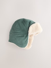 Teal Blue Corduroy Trapper Hat (3mths-10yrs) - Image 1 of 3