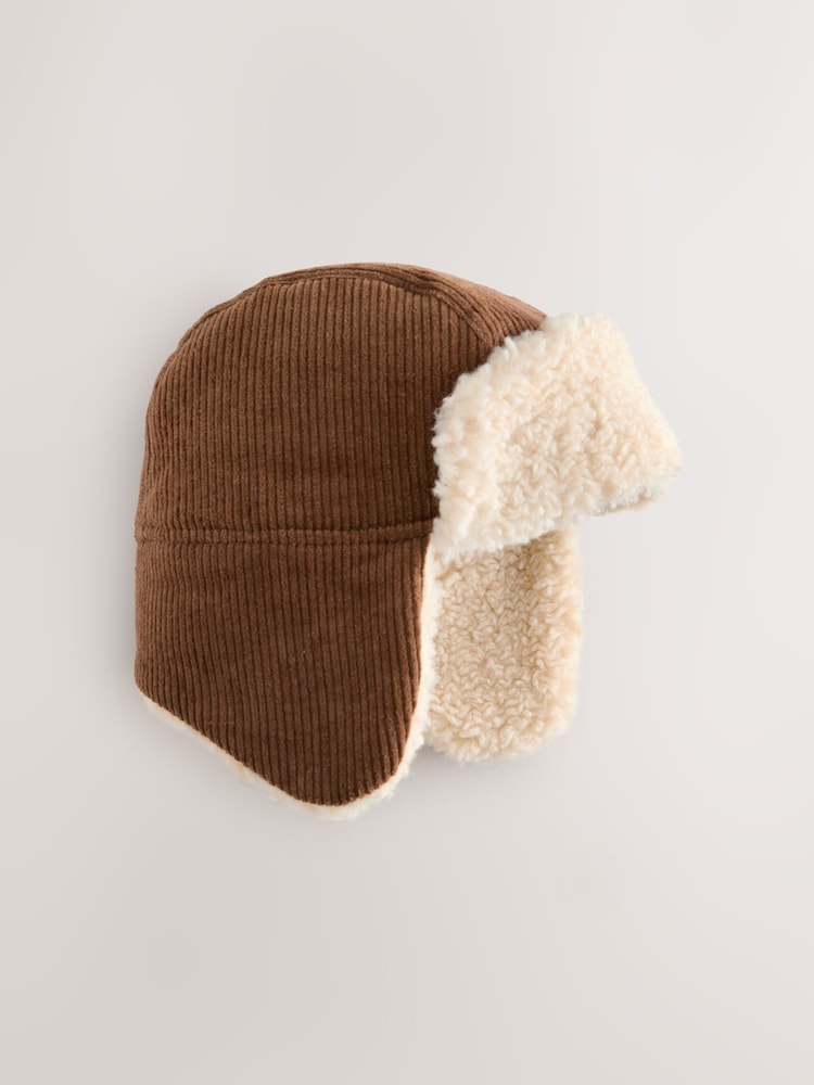 Rust Red Corduroy Trapper Hat (3mths-10yrs) - Image 1 of 3