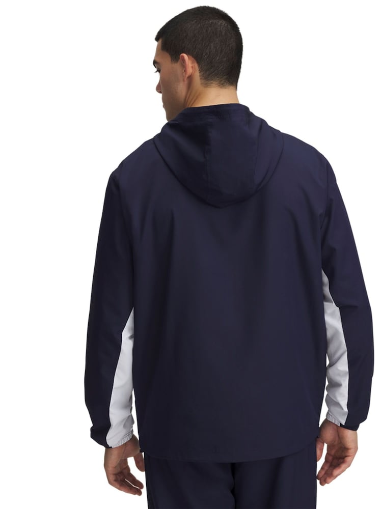 Under Armour Navy Rival Woven Windbreaker Jacket - Image 2 of 2