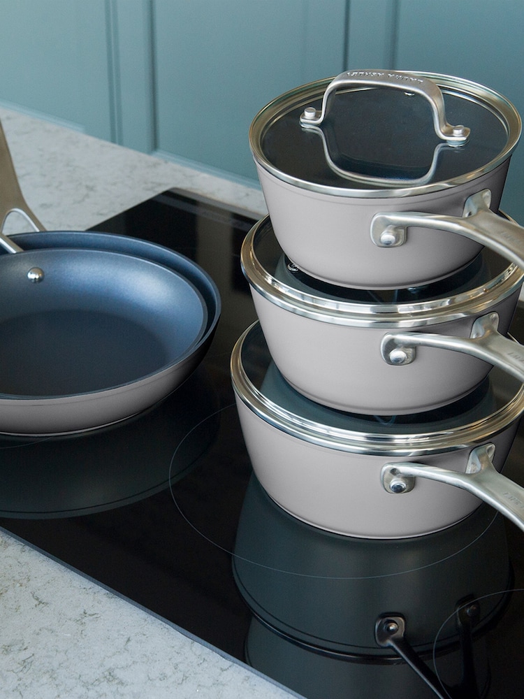 Laura Ashley Dark Dove Grey 5 Piece Superior Non Sitck Cookware Set - Image 2 of 4