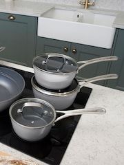 Laura Ashley Dark Dove Grey 7 Piece Suprior Non Stick Cookware Set - Image 1 of 4