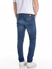 Replay Mid Blue Denim Powerstretch Straight Fit Grover Stretch Jeans - Image 3 of 4