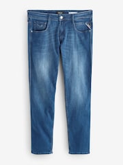 Replay Mid Blue Denim Powerstretch Straight Fit Grover Stretch Jeans - Image 4 of 4