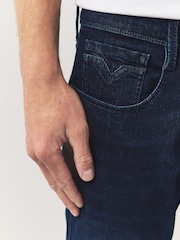 Replay Denim Dark Blue Powerstretch Straight Fit Grover Stretch Jeans - Image 3 of 6