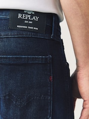 Replay Denim Dark Blue Powerstretch Straight Fit Grover Stretch Jeans - Image 4 of 6