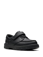 Clarks Black Leather Standard Fit (F) Younger Boys Lorcam Edge Shoes - Image 3 of 7