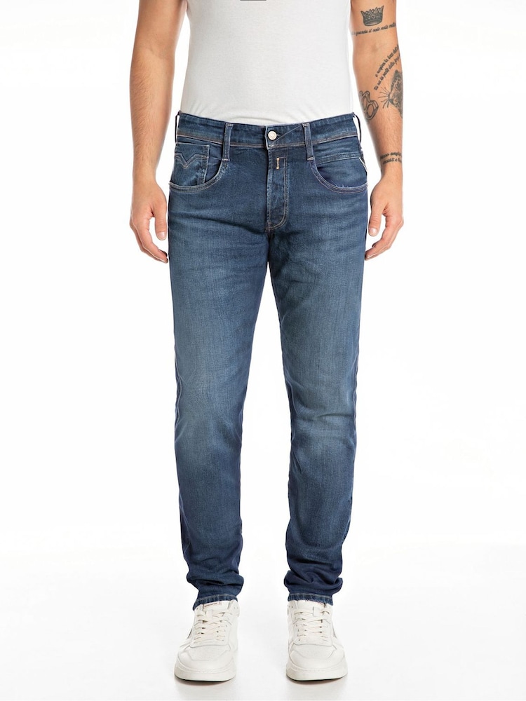 Replay Denim Dark Blue Slim Fit Anbass 573 Eco Plus Jeans - Image 1 of 3