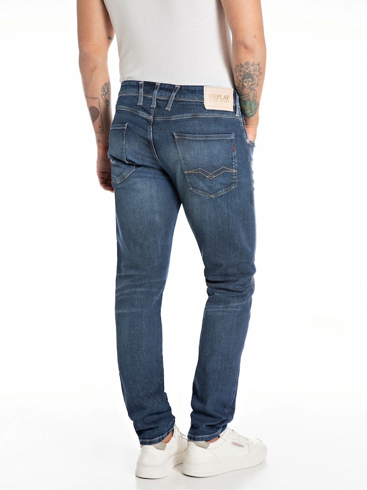 Replay Denim Dark Blue Slim Fit Anbass 573 Eco Plus Jeans - Image 2 of 3