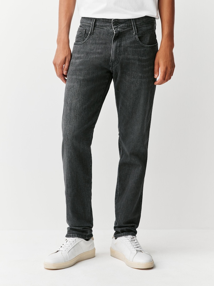 Replay Dark Grey Slim Fit Anbass Powerstretch Jeans - Image 1 of 6 Replay Dark Grey Slim Fit Anbass Powerstretch Jeans - Image 1 of 6