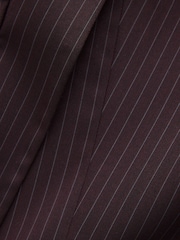 Burgundy Striped Relaxed Ruched Sleeve Blazer - Image 8 of 9