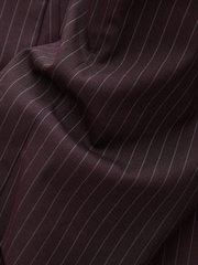 Burgundy Striped Relaxed Ruched Sleeve Blazer - Image 9 of 9
