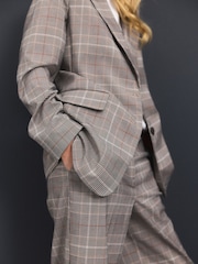 Brown Single Breasted Check Blazer - Image 5 of 8