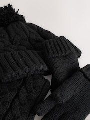 Black Hat Gloves and Scarf Set (3-16yrs) - Image 2 of 4