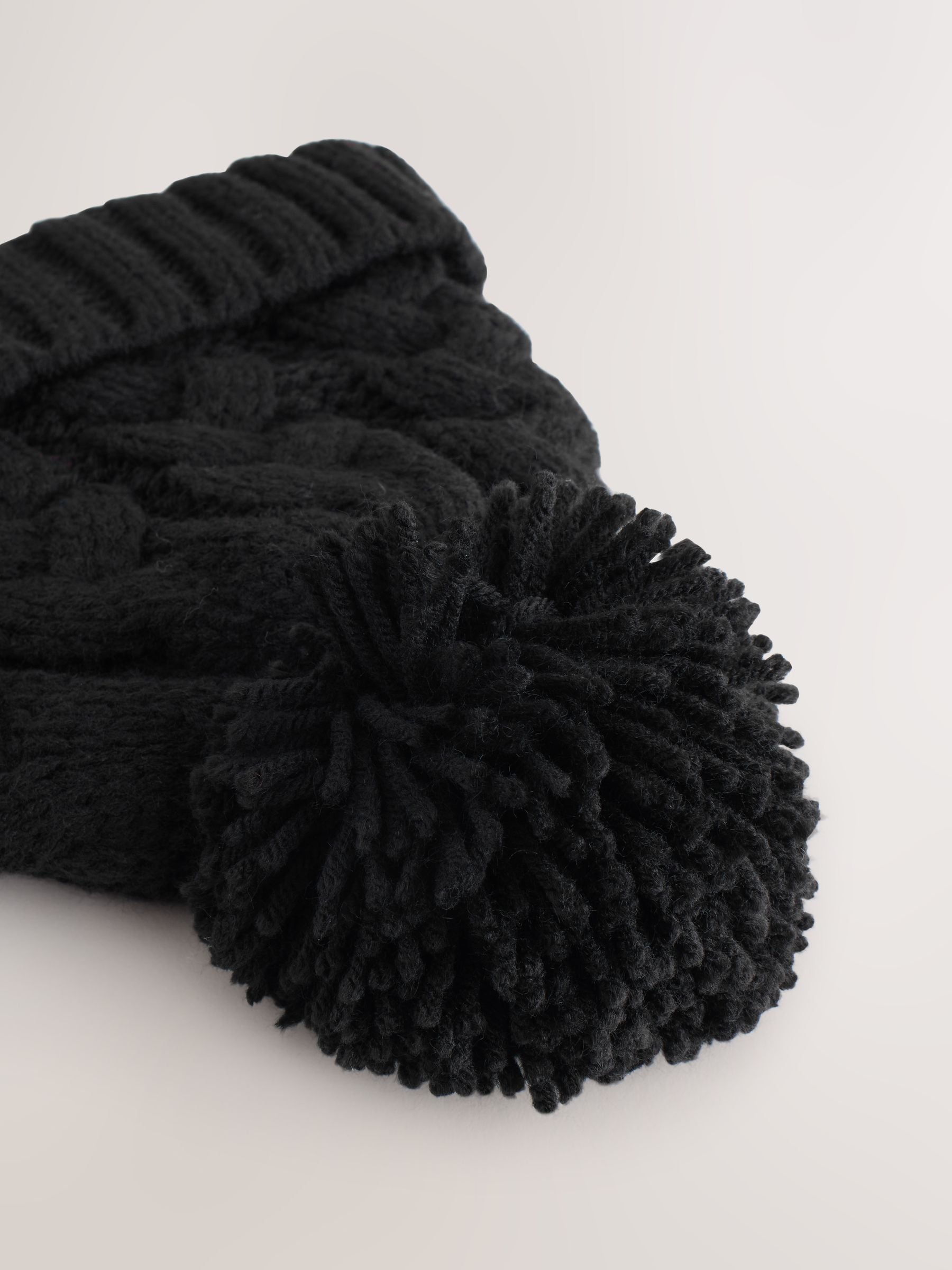Buy Black Cable Knit Hat Gloves & Scarf 3 Piece Set (3-16yrs) from