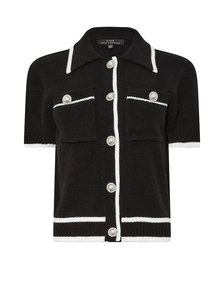Star by Julien MacDonald Black Button Tipped Cardigan - Image 6 of 6