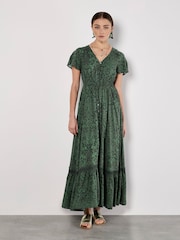 Apricot Green Dreamcatcher Print Maxi Dress - Image 1 of 5