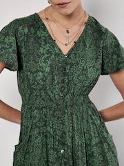 Apricot Green Dreamcatcher Print Maxi Dress - Image 3 of 5