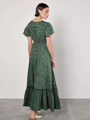 Apricot Green Dreamcatcher Print Maxi Dress - Image 4 of 5