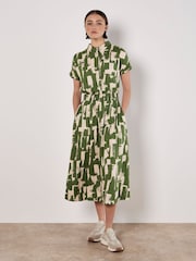 Apricot Green Square Brushstrokes Utility Dress - Image 1 of 4