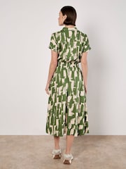 Apricot Green Square Brushstrokes Utility Dress - Image 3 of 4