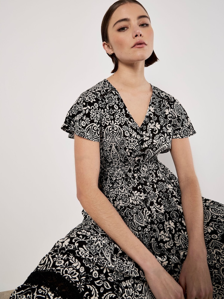 Apricot Black Dreamcatcher Print Maxi Dress - Image 5 of 5