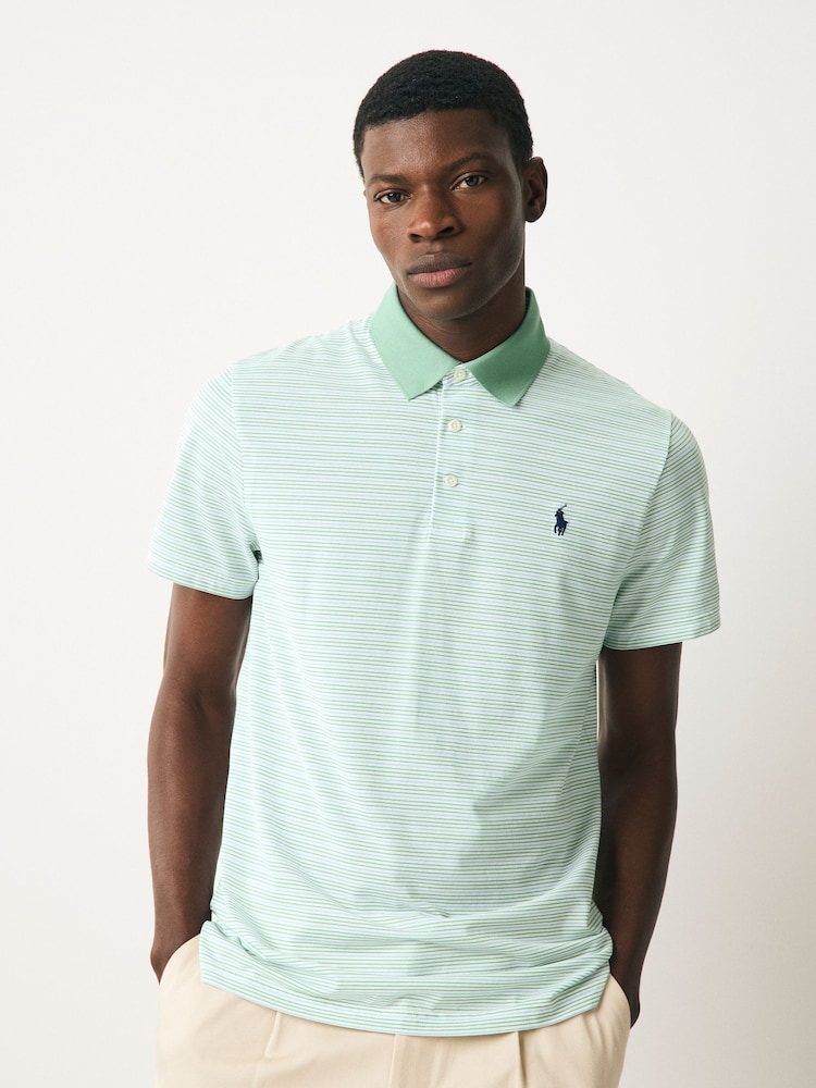 Ralph Lauren RLX Green Tour Pique Knit Polo Shirt - Image 1 of 4