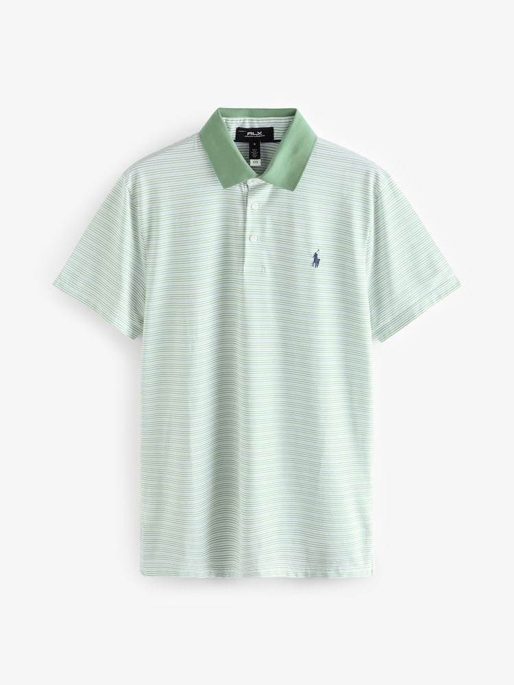 Ralph Lauren RLX Green Tour Pique Knit Polo Shirt - Image 4 of 4