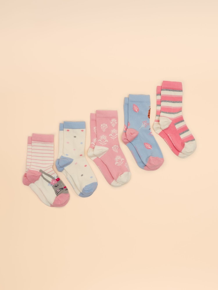 Joules Neat Feet Multi 5 Pack Socks - Image 1 of 3 Joules Neat Feet Multi 5 Pack Socks - Image 1 of 3